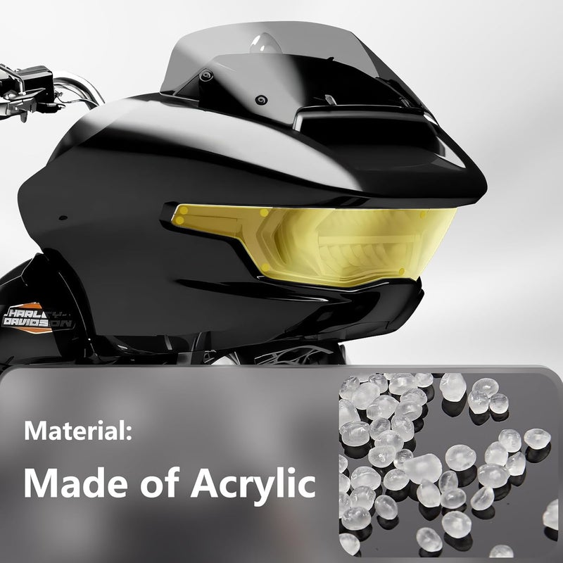 FWXEOZ Motorcycle Accessories Headlight Guard Front Headlamp Protection Cover for CVO Road Glide FLTRXSE 2023 2024 Road Glide ST 2024 Headlight Shield (Yellow) - Image 4